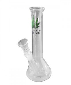 Black Leaf Glass Bong with Leaf 23cm