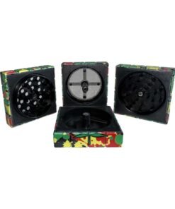 Alternative view of Aluminium Magic Square Grinder 4 parts - Weed Leaf